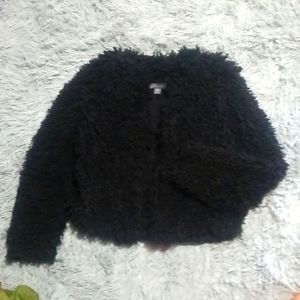 Jacket fluffy cover up Kendall & Kylie black fluff cover up small